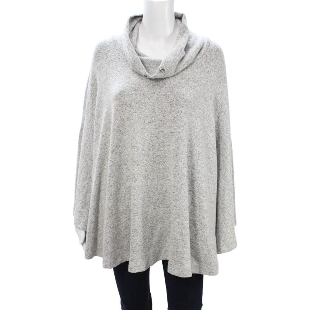Philosophy By Republic Women Pullover Mock Neck Gray Button Size S